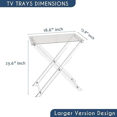 TV Tray Acrylic Folding TV Tray Table Foldable Furniture Modern Small Desk Space Saving Side Table for Living Room, Bed Room, Kitchen Serving Table Snack Eating Tables Easy Assembly - Image 6