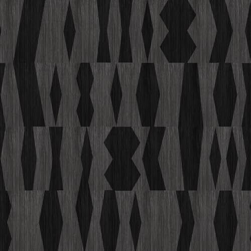Timeet Peel and Stick Wallpaper Black Wallpaper Modern Black Contact Paper Self-Adhesive Geometric Removable Wall Paper for Living Room Bedroom Wall Decor Vinyl 17.7 "x 200" by Timeet