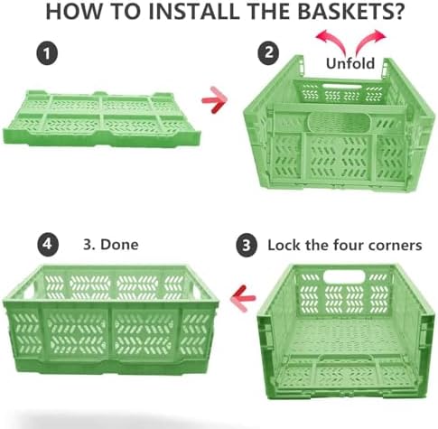 4 Pack 20L Large Closet Storage Baskets Bins for Shelves | Foldable Closet Organizers and Storage with Handles Home Organization | Plastic Collapsible Baskets for Organizing Clothes - Image 3