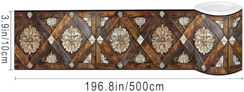 IVN Wallpaper Border Peel and Stick Wall Vintage Wood Carving 4x196 Inch | Wall Trim Self Adhesive Borders for Walls Mirror Border Frame Accent Strip for Bedroom Kitchen LivingRoom Decor - Image 3