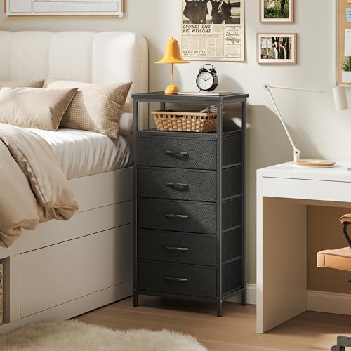 Huuger 5 Drawers Dresser with Charging Station, Dresser for Bedroom - Image 5