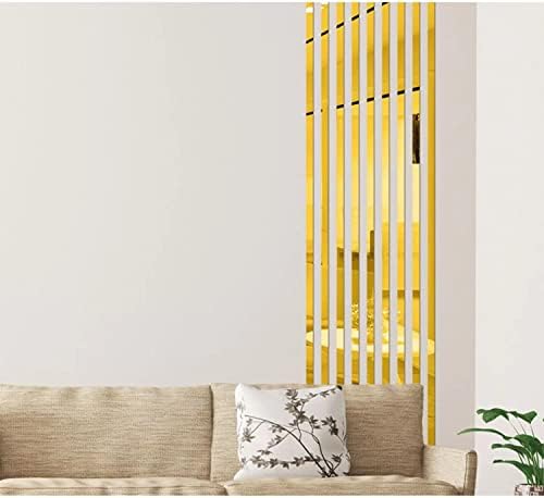15 Pcs Self-Adhesive Flexible Molding Trim, Vibrant Mirror Like Sticker, Removable Decals Stickers for Wall Frames/Wallpaper Border/Waist Lines(Gold) by Cilemou