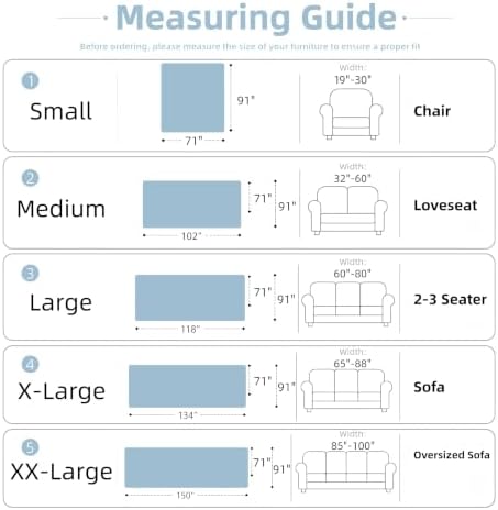 Couch Cover for Dogs Washable Sofa Cover, Sectional Couch Covers, Sofa Covers for 2 Cushion Couch, Non Slip Stripe Sofa Slipcovers Furniture Protector (Blue Checkered 91x150) - Image 2