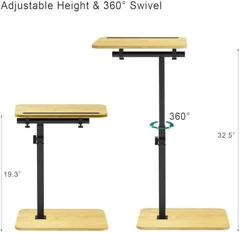 360° Swivel Sofa Side Table for Couch, Set of 2 - Image 6