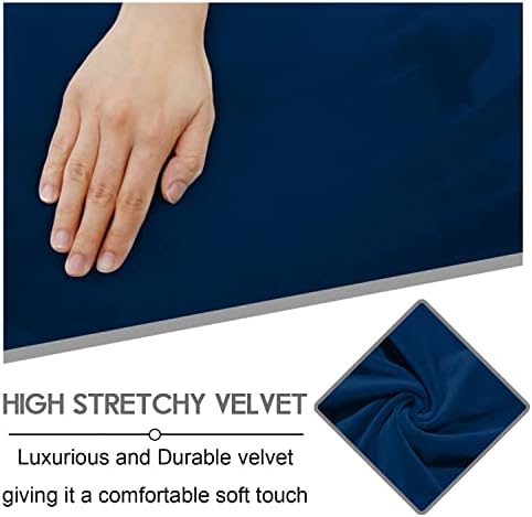 ULTICOR Velvet 8-Pieces Recliner Sofa Covers Stretch Reclining Couch Covers for 3 Cushion Reclining Sofa Slipcovers Furniture Covers Thick Soft Washable (3 Seater Recliner Cover, Navy) - Image 3