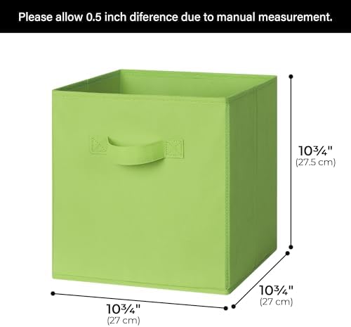 GRANNY SAYS Cube Storage Bins, 11 Inch 6-Pack Cube Organizers, Light Green - Image 2