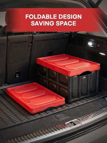 FOHERE 48L Collapsible Storage Bins with Lids, 3 Packs, Stackable - Image 3
