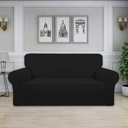 Easy-Going Stretch Oversized Loveseat Couch Covers Washable Black - Image 2
