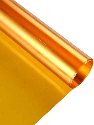 Transparent Decorative Window Film Anti UV Colorful Adhesive Vinyl Heat Insulation Solar Window Tinting Sheets Glass Film for Christmas Home Decoration, 17.7Inch x 16.5Feet, Gold - Image 2