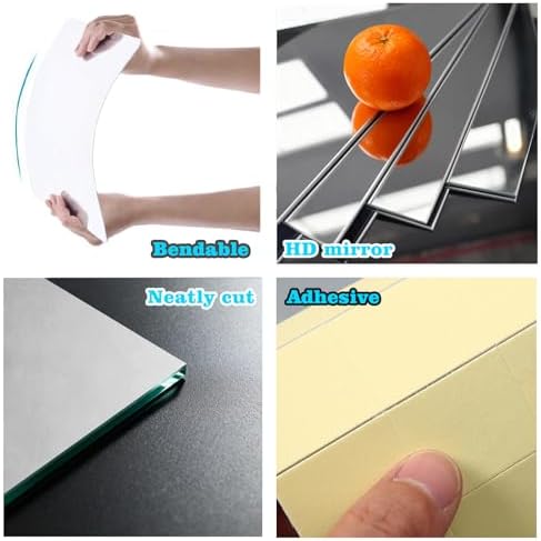 3 PCS Wall Mirror Tiles, Upgrade Shatterproof Self-Adhesive Full Length Mirror for Bedroom, Bathroom, Home Gym - Frameless Acrylic Tiles for Home Decor 17.8'' x 12'' - Image 6