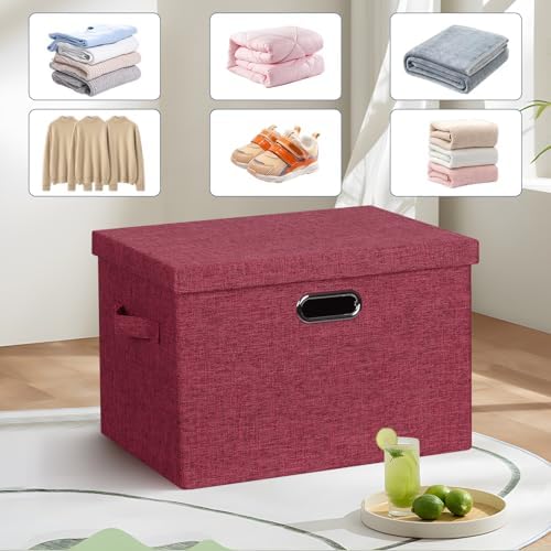 Storage Bins with Lids Fabric Closet Organizers Cubes Office Organization - Image 6