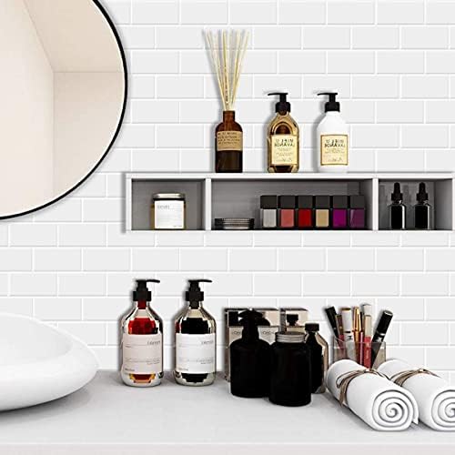STICKGOO 10-Sheet Backsplash Peel and Stick Subway Tile, Self Adhesive Vinyl Wall Tiles, Stick on Backsplash for Kitchen and Bathroom(Thicker Design, White with White Grout) - Image 3
