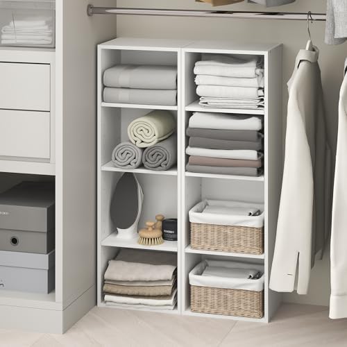 Furinno PASIR 8-Tier Closet Organizers and Storage, Open Shelf, Storage Organizer, 12-Inch Width, for Closet, Bedroom, White - Image 5