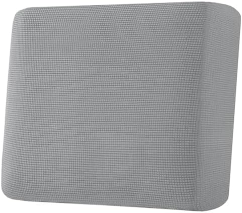 H.VERSAILTEX Super Stretch Individual Seat Cushion Covers Sofa Covers Couch Cushion Covers Slipcover Sets Thick Jacquard Textured Twill Fabric (1 Piece Chair Cushion Cover, Dove) by HVERSAILTEX