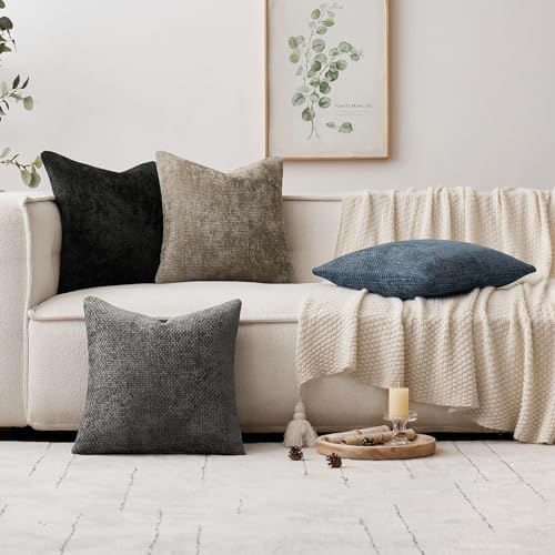 MIULEE Decorative Couch Throw Pillow Covers 16x16 Inch Navy Blue 2 Pack - Image 3