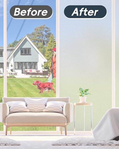 Frosted Glass Window Privacy Film Decorative with Tools, 2 Way Frosting Privacy Film for Glass Windows, Static Cling Tint for Home Anti-UV, Covering Clings 35.4" by 394" - Image 5