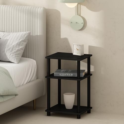 Furinno JUST Toolless 3-Tier Night Stand, Open Storage, Americano by Furinno-FitsYourSpaceFitsYourBudget