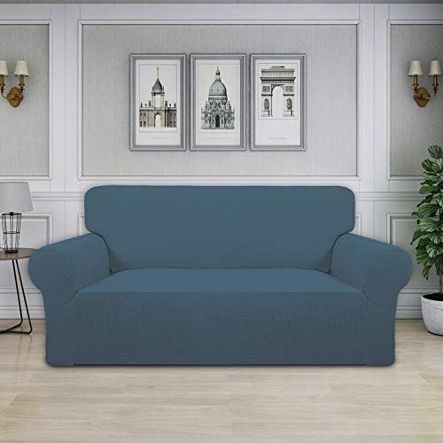 Easy-Going Stretch Oversized Loveseat Couch Covers Washable Bluestone - Image 2