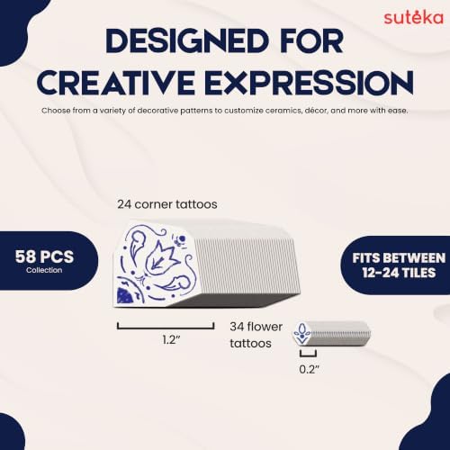 Suteka Tile Decal - Home Decor - Blue Italian, Set of 58 - Image 2