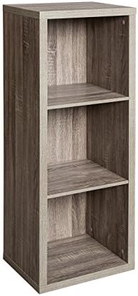 ClosetMaid 3 Cube Storage Shelf Organizer Bookshelf with Back Panel, Easy Assembly, Wood, Weathered Gray by Unknown