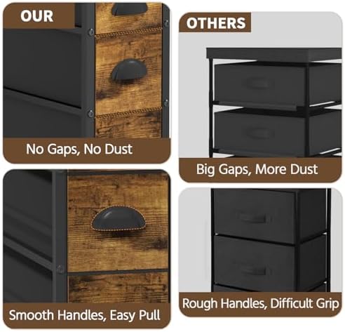 LASZOLA Narrow Cabinet Slim Storage Cart for Bathroom Small Space, Brown - Image 4