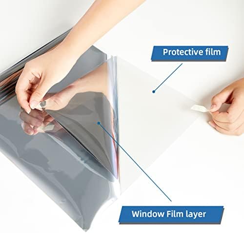 XIAWEI One Way Window Privacy Film with Tools, 23.6In×6.5Ft, Moon Silver - Image 6
