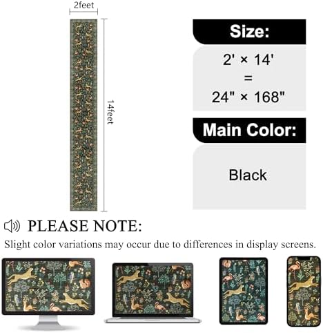 DUKINO 2x14 Runner Rug for Hallway, Soft Animal Washable Runner Rug, Black - Image 2