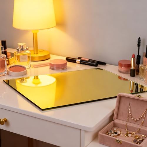 12 PCS 8x12 Inch Gold Acrylic Sheet 1/8 Thick Mirror Squares for Wall 8x12 Gold Plastic Mirror Sheet 1/8 Acrylic Mirror Sheet 3 mm Reflective Plexiglass Sheet for Crafts DIY, Home Decor - Image 5