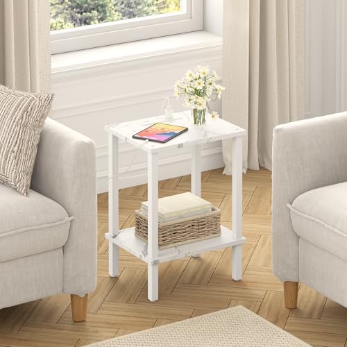 TUTOTAK End Table with Charging Station, Side Table Set of 2, Nightstand - Image 4