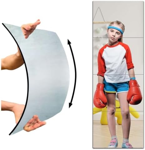 Unbreakable Door Mirror Full Length,Full Body Mirror for Kids, 4PCS x 12 x 16 inch About, Shatterproof Plexiglass Long Mirrors for Bedroom Closet, Children Plastic Mirrors Non Glass Stick on Miroir by canhard