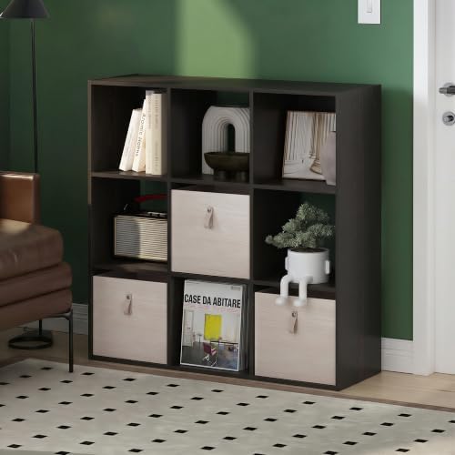Furinno Pelli Cubic Storage Cabinet, 3x3, Espresso - Image 2