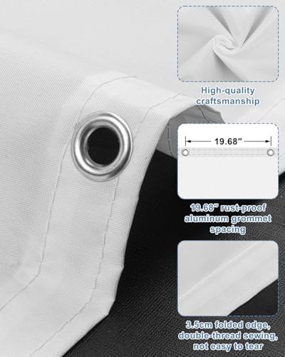 SUNLAX Waterproof Balcony Privacy Screen 3'x13' White Fence Cover - Image 4