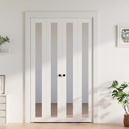 Bifold Doors 48 x 80, Bifold Mirror Closet Doors with Hardware Kit - Image 2