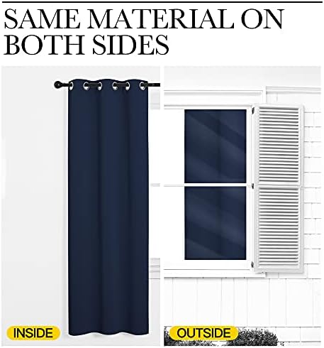 NICETOWN Doorway Curtain Privacy, Door Cover Curtain, Sound Reducing Winter Insulated Thermal Room Darkening Blackout Curtains for Bedroom, 80 inch Length (1 Panel, 2.8ft Wide by 6.7ft Long, Navy) - Image 6