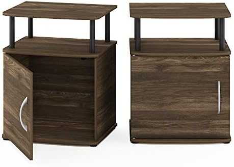 Furinno Jaya 2-Tier Side Table Set of 2, with Open Shelf, Columbia Walnut - Image 6