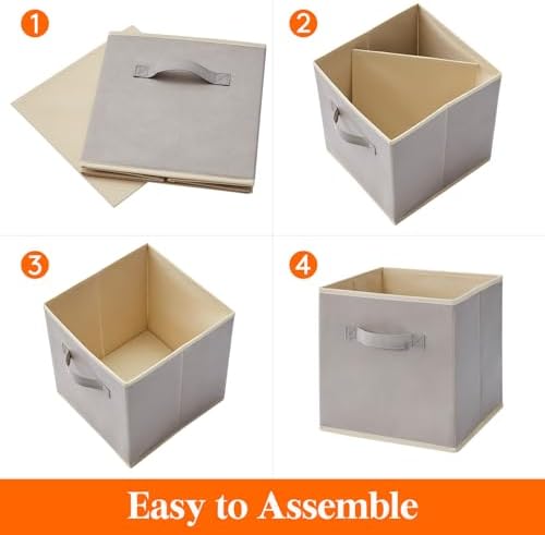 Lifewit Storage Cubes, 13 Inch Organizer Bins, 36L Light Gray, 12 Packs - Image 2
