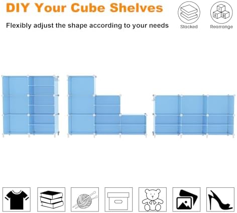 AWTATOS 6 Cube Closet Organizer Storage Shelves,Blue - Image 6