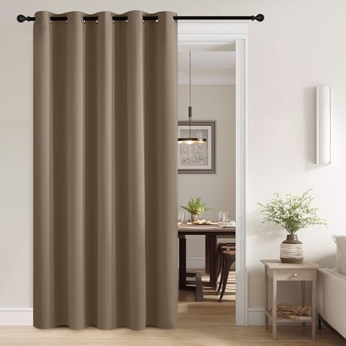 RYB HOME Mocha Total Blackout Curtains for Bedroom Patio Sliding Glass Door by RYBHOME