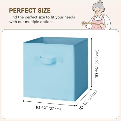 GRANNY SAYS 11x11 Cube Storage Bins, 6-Pack Storage Cubes, Light Blue - Image 2