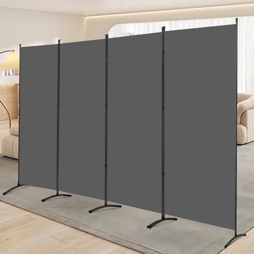 4 Panel Folding Room Divider, Sturdy Frame Freestanding Wall Divider by YASRKML