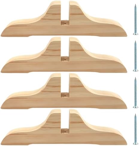 4pcs Folding Wooden Room Divider Stand with Screws, 11.81x1.18inch Wood Slat Privacy Dividers,Stable Non-Slip Privacy Screen Holder Feet Partition for Home Office Hotel Classroom by CALIDAKA