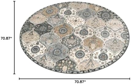 Lahome Moroccan Washable Round Area Rug, Soft Vintage Circle Round Rugs 6ft - Image 2
