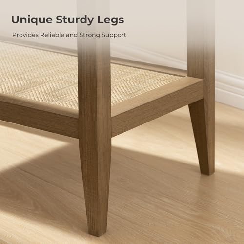 SICOTAS Rattan Side Tables Living Room Table, End Table with Storage - Image 5