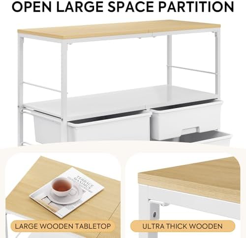 APEXCHASER Rolling Storage Cart with 8 Large Drawers, Wooden Tabletop - Image 6