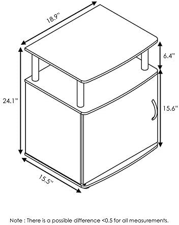 Furinno Jaya 2-Tier Side Table Set of 2, with Open Shelf, Columbia Walnut - Image 3