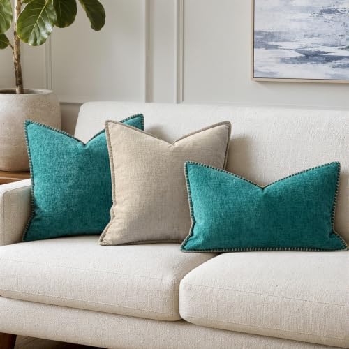 MIULEE Decorative Lumbar Throw Pillow Covers 12x20 Inch Teal 2 Pack - Image 5