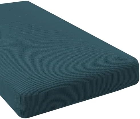 H.VERSAILTEX Super Stretch Individual Chaise Cover Sectional Couch Covers for L Shaped Sofa Both Left/Right Featuring Thick Jacquard Textured Twill Fabric (1 Piece Chaise Cover, Deep Teal) by HVERSAILTEX