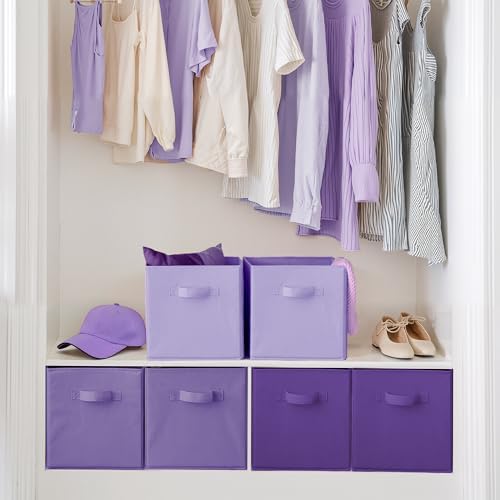 Cupic Cupid 6-Pack 13x13 Storage Cube Bins, Fabric Cubes, Purple Gradient - Image 4