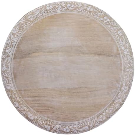 COTTON CRAFT Solid Wood End Table - Hand Carved Folding Accent Side Table - Image 5