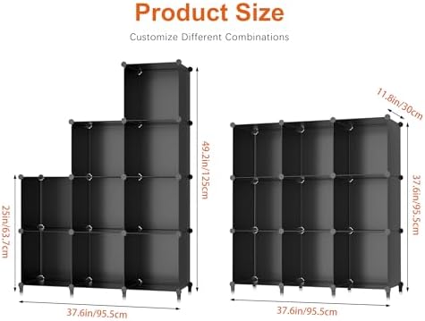HOMIDEC Closet Organizers and Storage, 9 Cube Storage Organizer, Black - Image 5